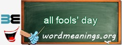 WordMeaning blackboard for all fools' day